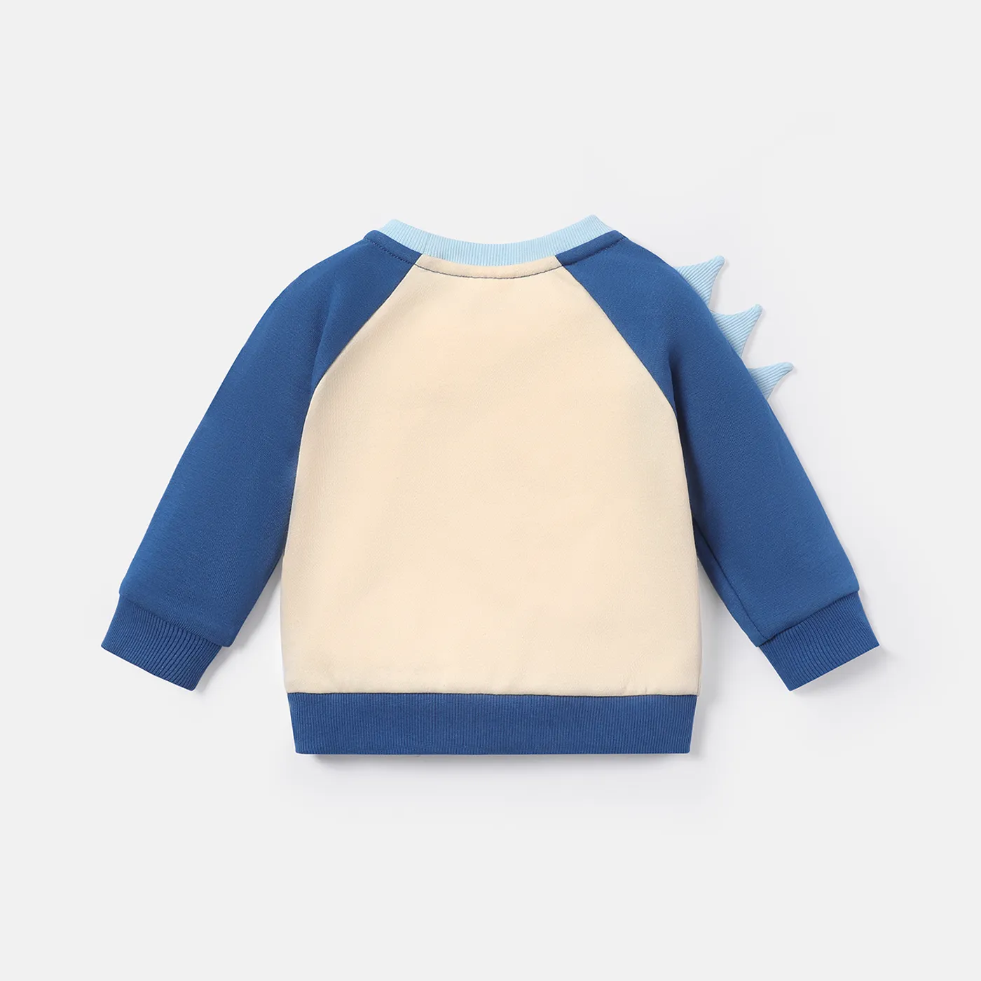 Baby Boy Cotton Animal Print Colorblock Raglan Sleeve Sweatshirt Blue image 3