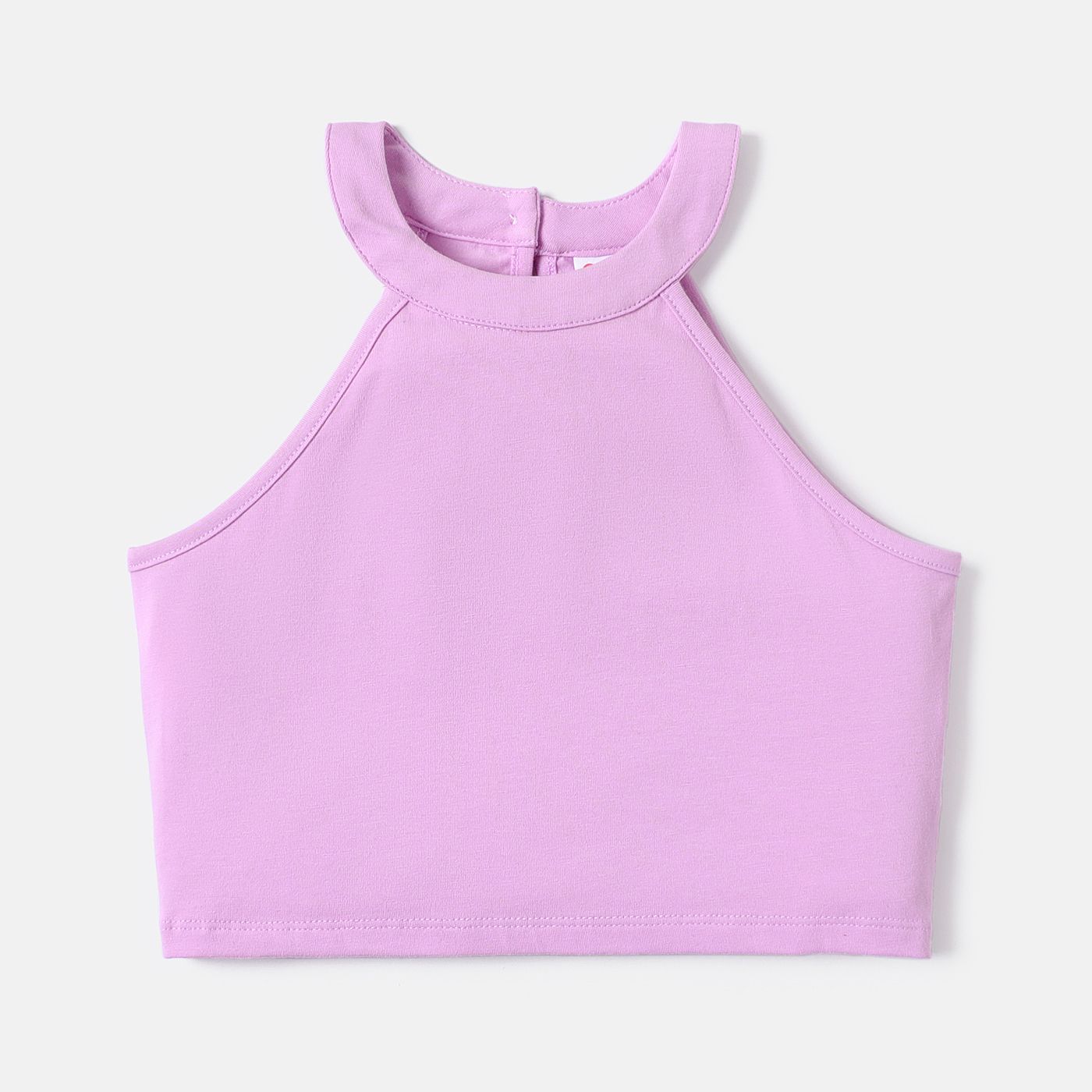 

Kid Girl Solid Color Cotton Halter Camisole