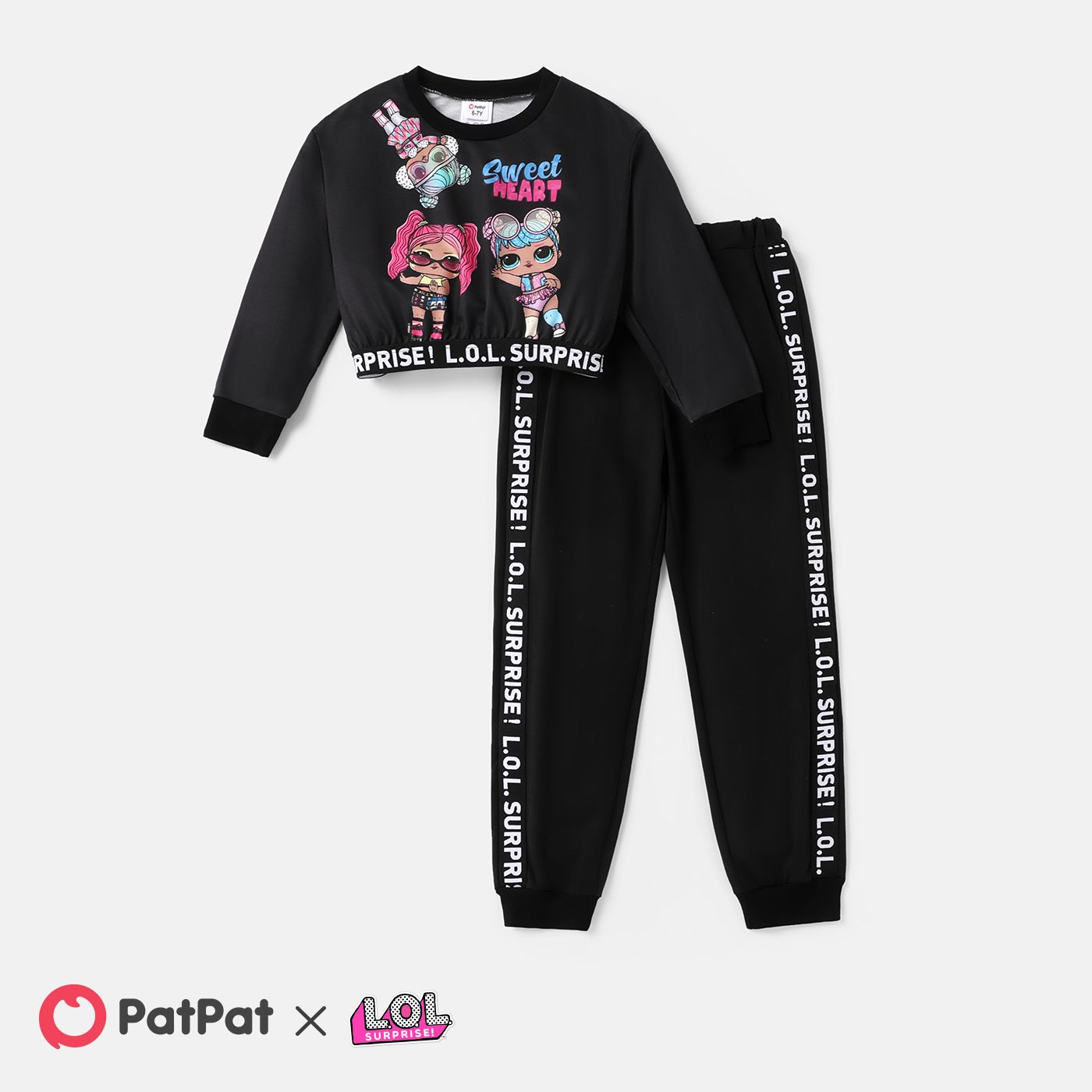 

L.O.L. SURPRISE! 2pcs Kid Girl Letter Print Tie Dyed Sweatshirt and Pants Set