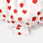 Baby Girl Strawberry Embroidered Ruffle Bowknot Cami Romper  image 5