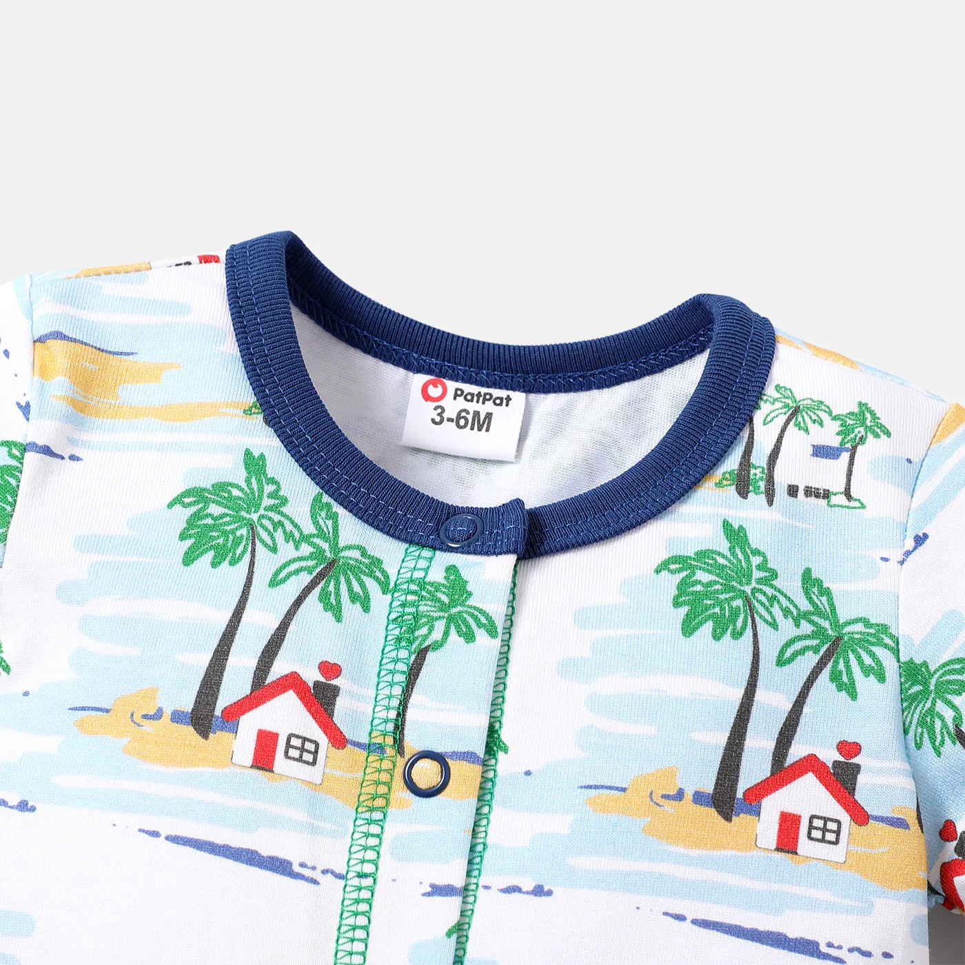 Baby Boy 100% Cotton Short-sleeve Allover Coconut Tree Print Romper  image 3