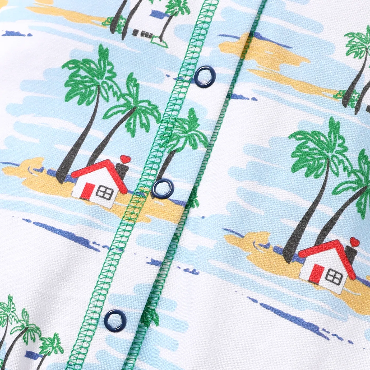 Baby Boy 100% Cotton Short-sleeve Allover Coconut Tree Print Romper  image 5