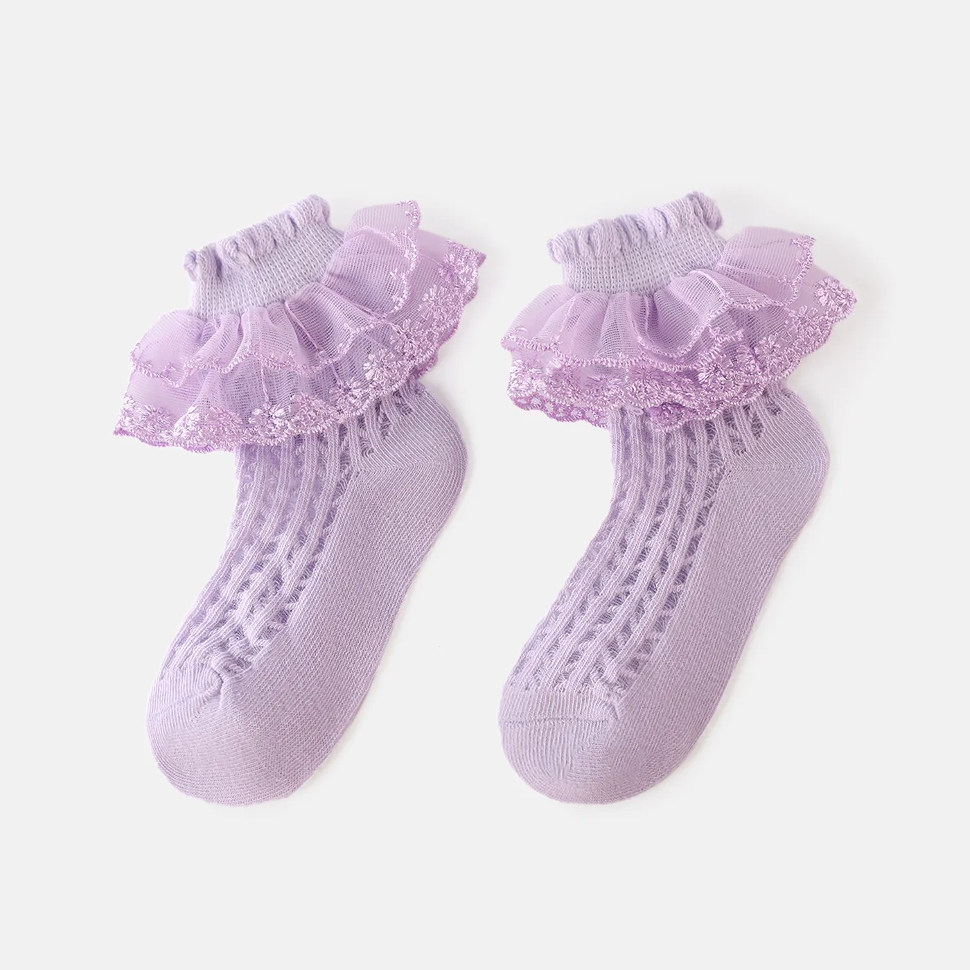 Baby / Toddler / Kid Lace Trim Mesh Thin Socks