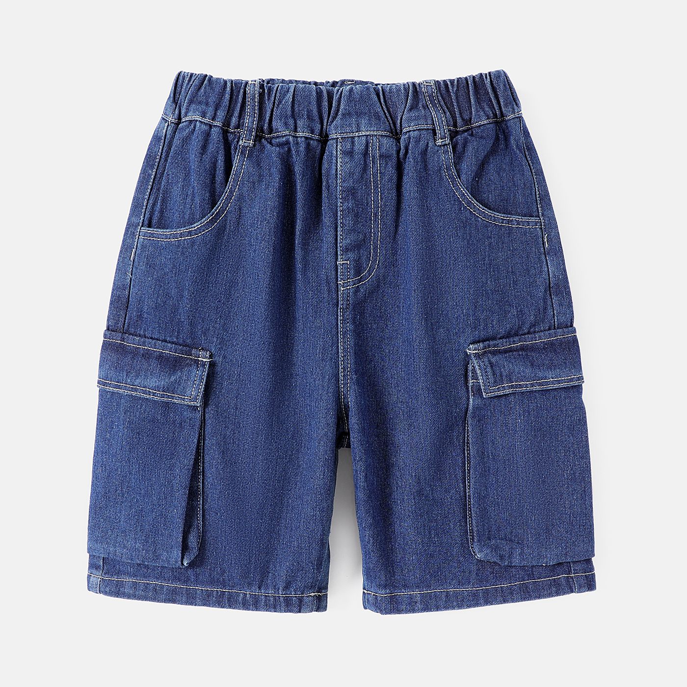 Kid Boy Pocket Design Cotton Denim Shorts