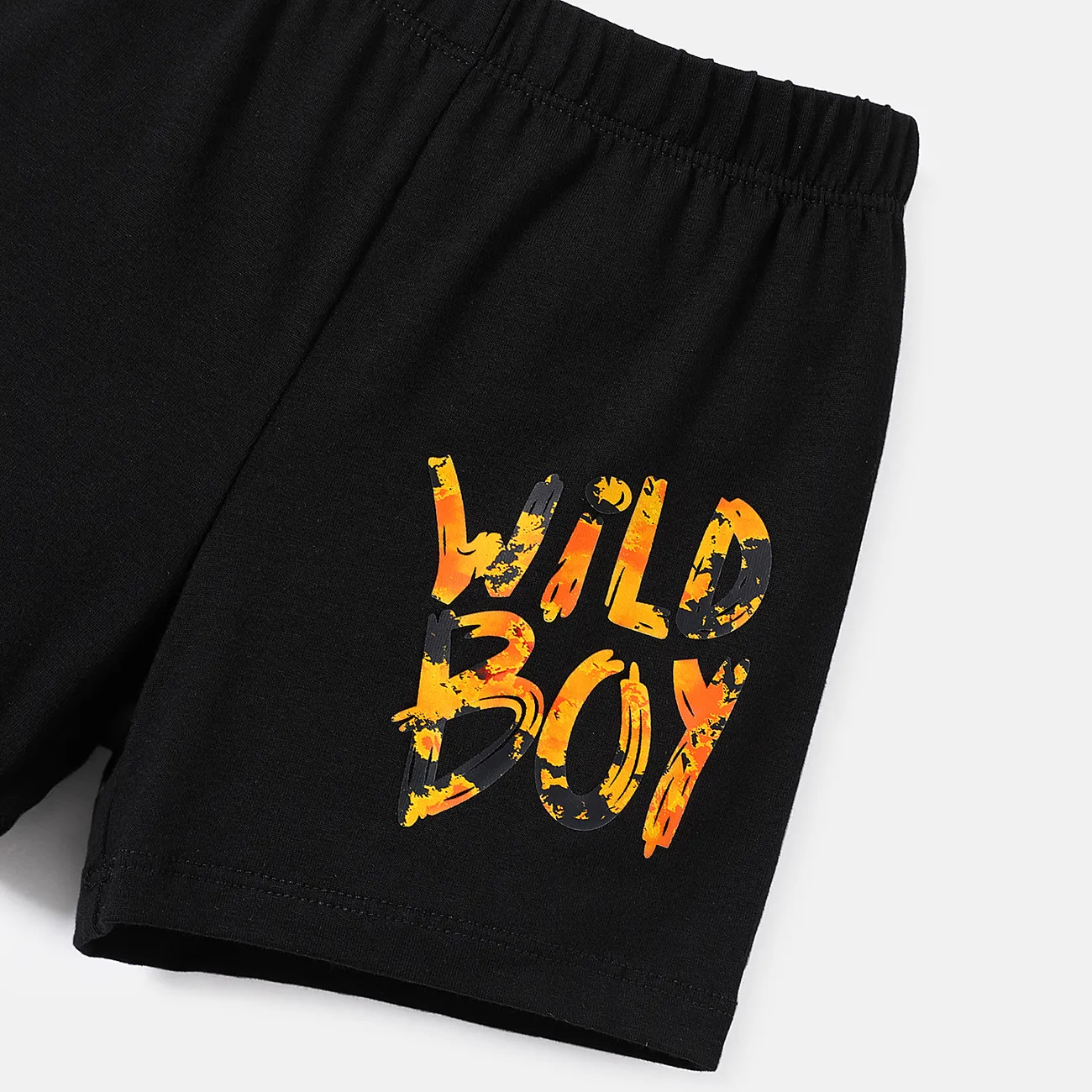 2pcs Baby Boy Letter Print Naia™ Tank Top and Cotton Shorts Set Orange big image 1