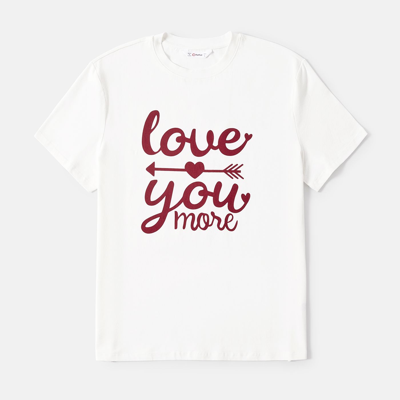 T-shirt Imprimé Lettre à Manches Courtes En Coton Assorti à La Famille