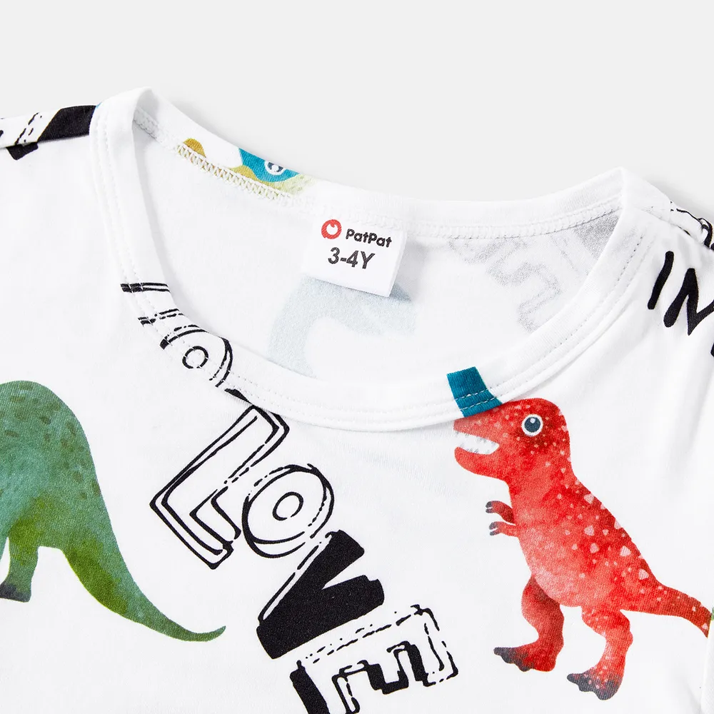 Familien-Looks Dinosaurier Kurzärmelig Familien-Outfits Sets  big image 10