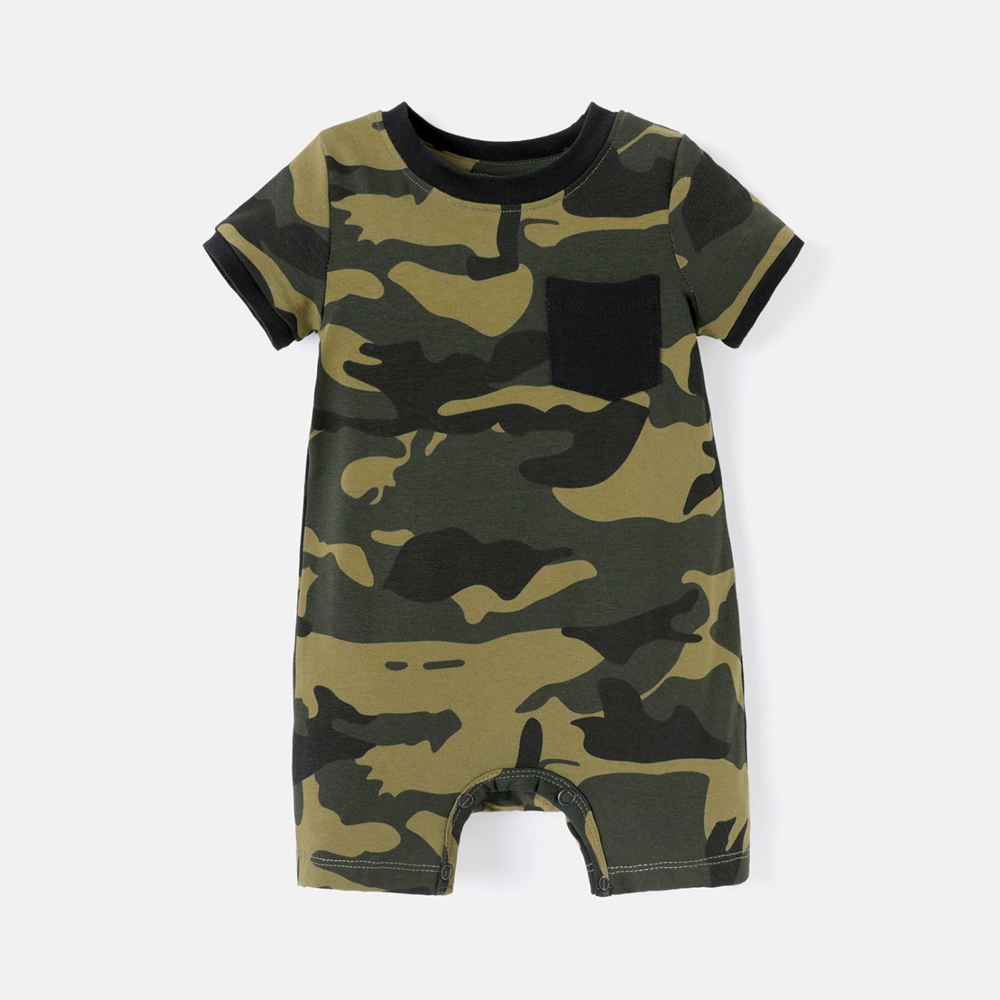 

Baby Boy Cotton Short-sleeve Camouflage Print Romper