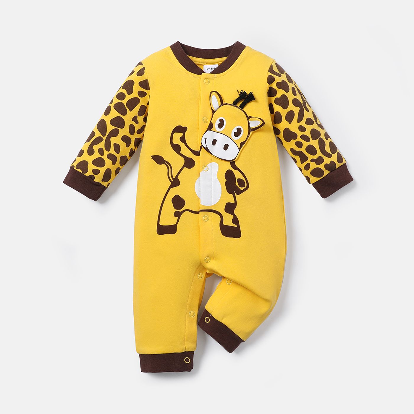 

Baby Boy/Girl 100% Cotton Animal Print Long-sleeve Jumpsuit