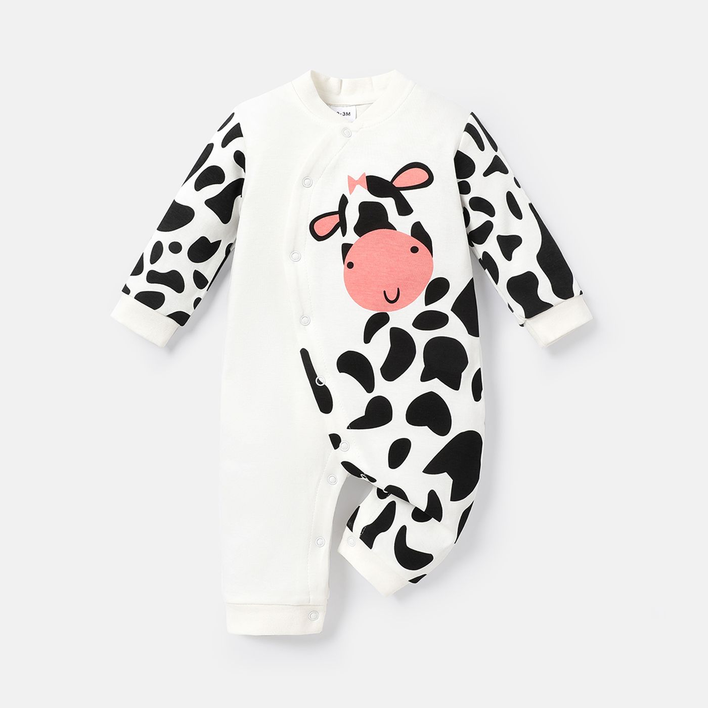 

Baby Boy/Girl 100% Cotton Cow Print Long-sleeve Jumpsuit