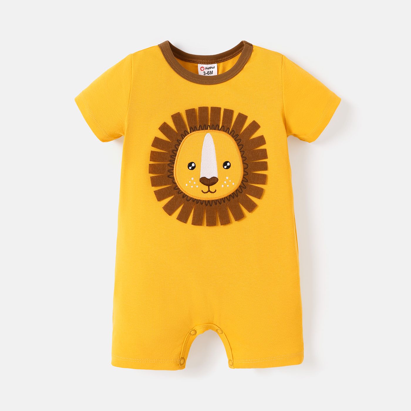 

Baby Boy Cotton Lion Embroidered Short-sleeve Rompers