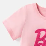 Barbie Toddler/Kid Girl Letter Embroidered Short-sleeve Cotton Tee  image 3