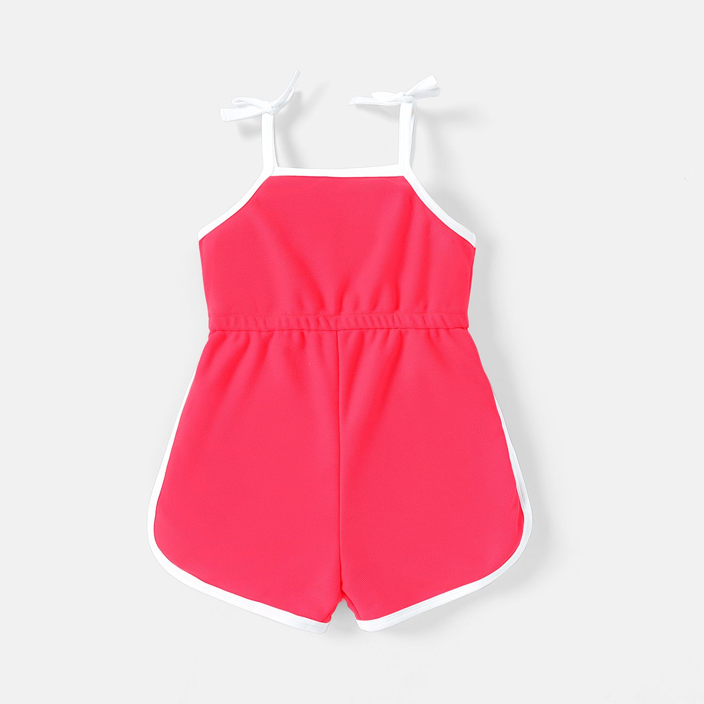 Kid Girl Solid Color Flounce Sleeveless Rompers