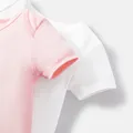 2-Pack Baby Girl/Boy 100% Cotton Solid Color Short-sleeve Rompers  image 4