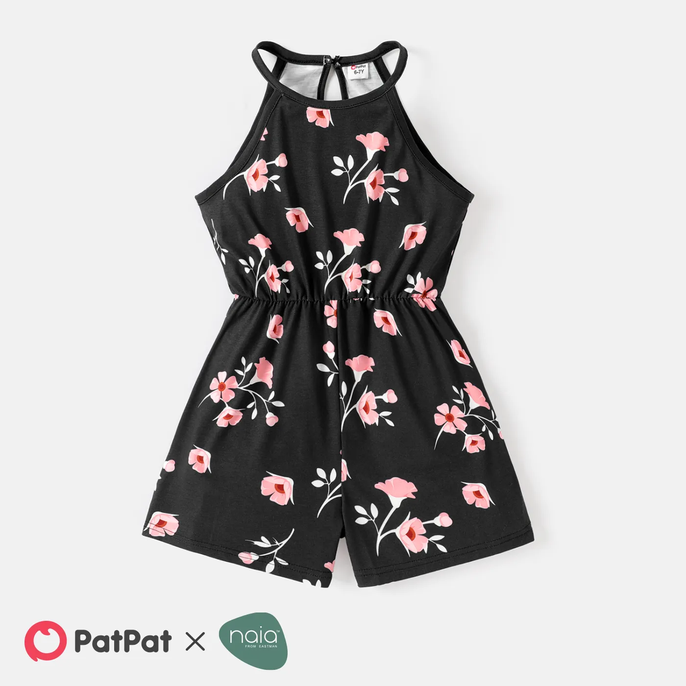 Kid Girl Naia Floral Print Halter Rompers