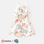 Kid Girl Naia Floral Print Halter Rompers OffWhite