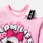 L.O.L. SURPRISE! 2pcs Kid Girl Character Letter Print Cut Out Long-sleeve Tee and Leopard Print Leggings Set  image 4