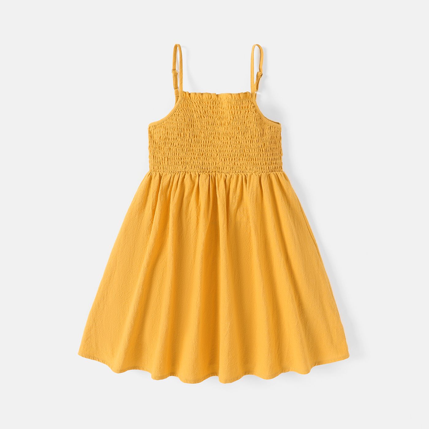 Robe Nuisette Smockée Couleur Unie 100% Coton Fille Enfant