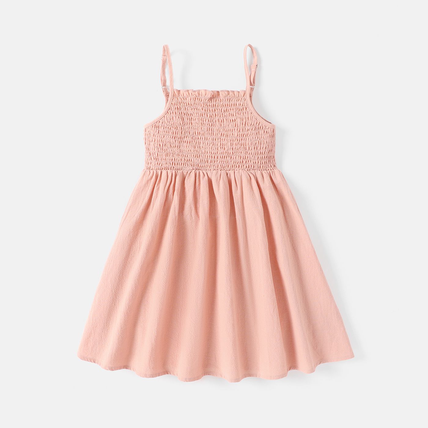 Robe Nuisette Smockée Couleur Unie 100% Coton Fille Enfant