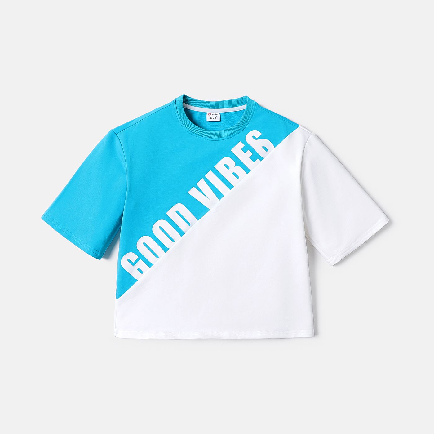 

Kid Boy Cotton Letter Print Colorblock Short-sleeve Tee