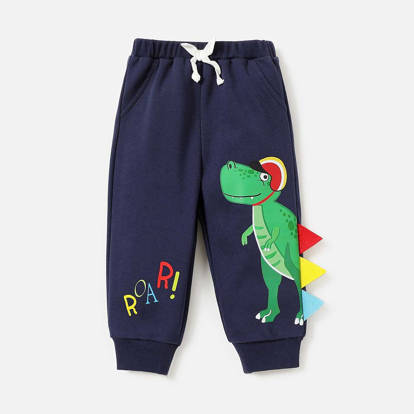 Baby Boy Dinosaur & Letter Print Sweatpants