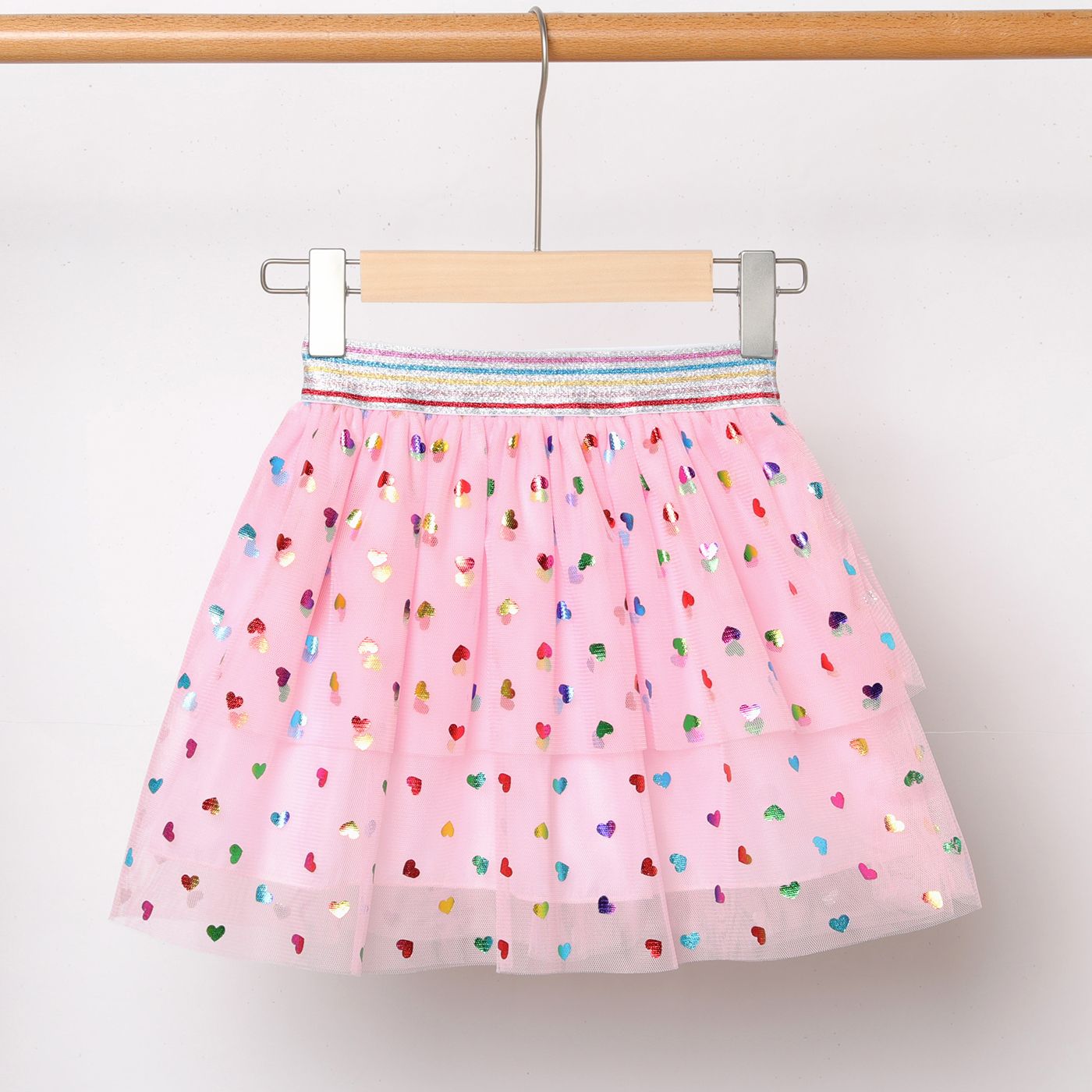 

Kid Girl Heart Glitter Design Mesh Fairy Dress