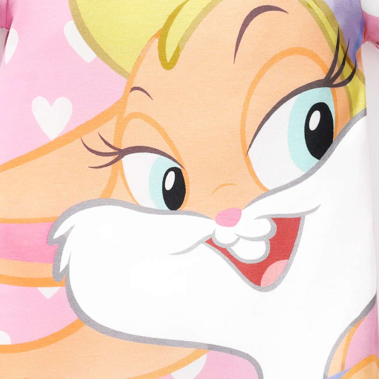 Looney Tunes Baby Boy/Girl Cartoon Animal Print Short-sleeve Naia™ Romper Pink big image 1