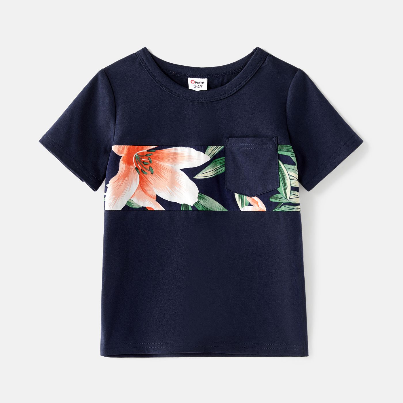 T-shirts épissés à Manches Courtes En Coton Assortis à La Famille Et Ensembles De Robes Camisoles Ceinturées à Imprimé Floral