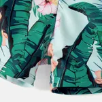 Family Matching Plant Print Ruffle Trim Spliced One-piece Swimsuit or Swim Trunks  image 6