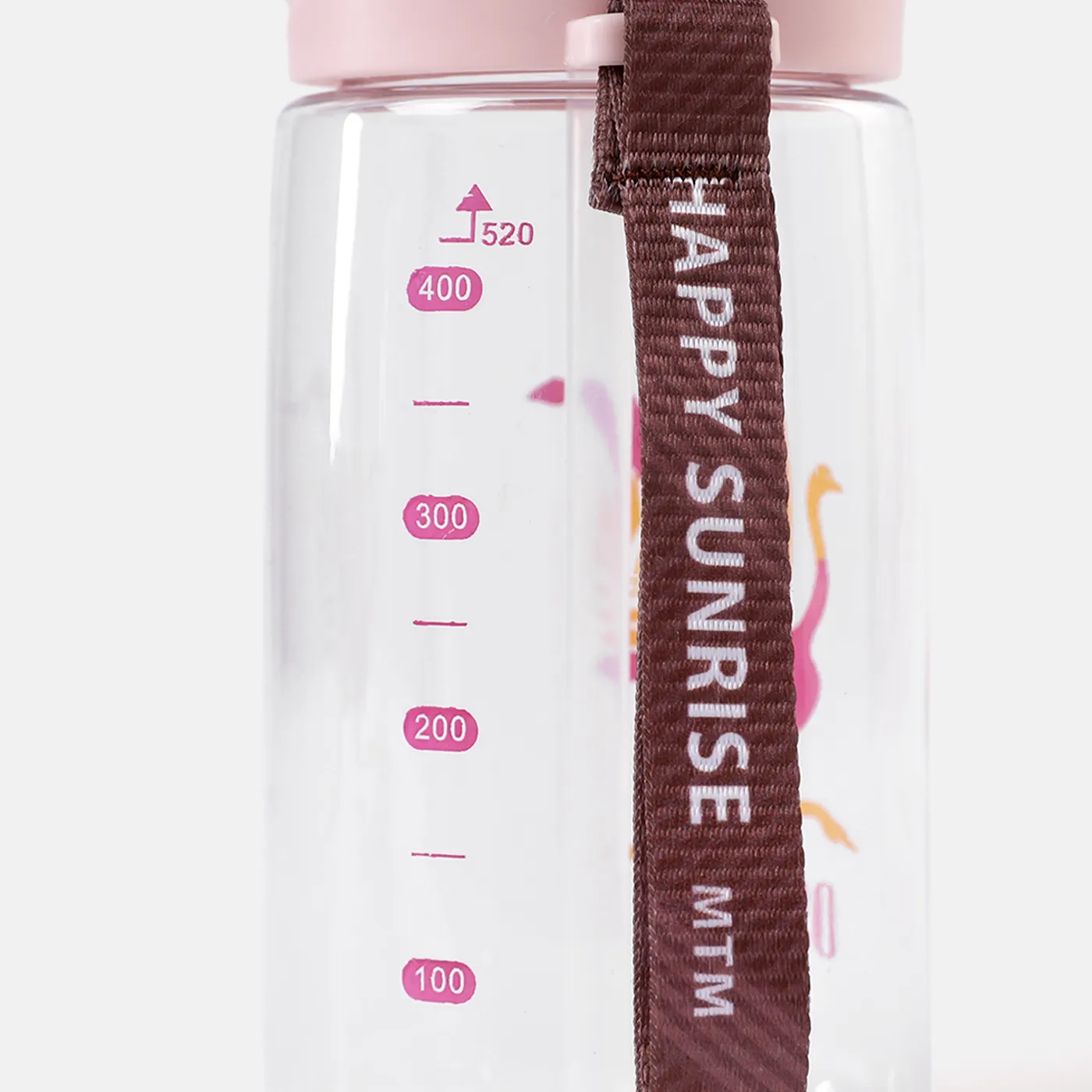 520ML/17.59OZ Straw Water Cup Large Capacity Water Bottle with Scale Plastic Adult Sports Bottle Outdoor Portable Cup Pink image 5