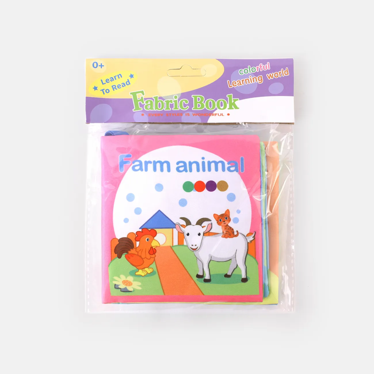 1PC / 6Pcs Baby Cloth Book Baby Early Education Cognition Farm Animal Vegetable Animals Wearing Transportation Sea World Cloth Book Rosado big image 1