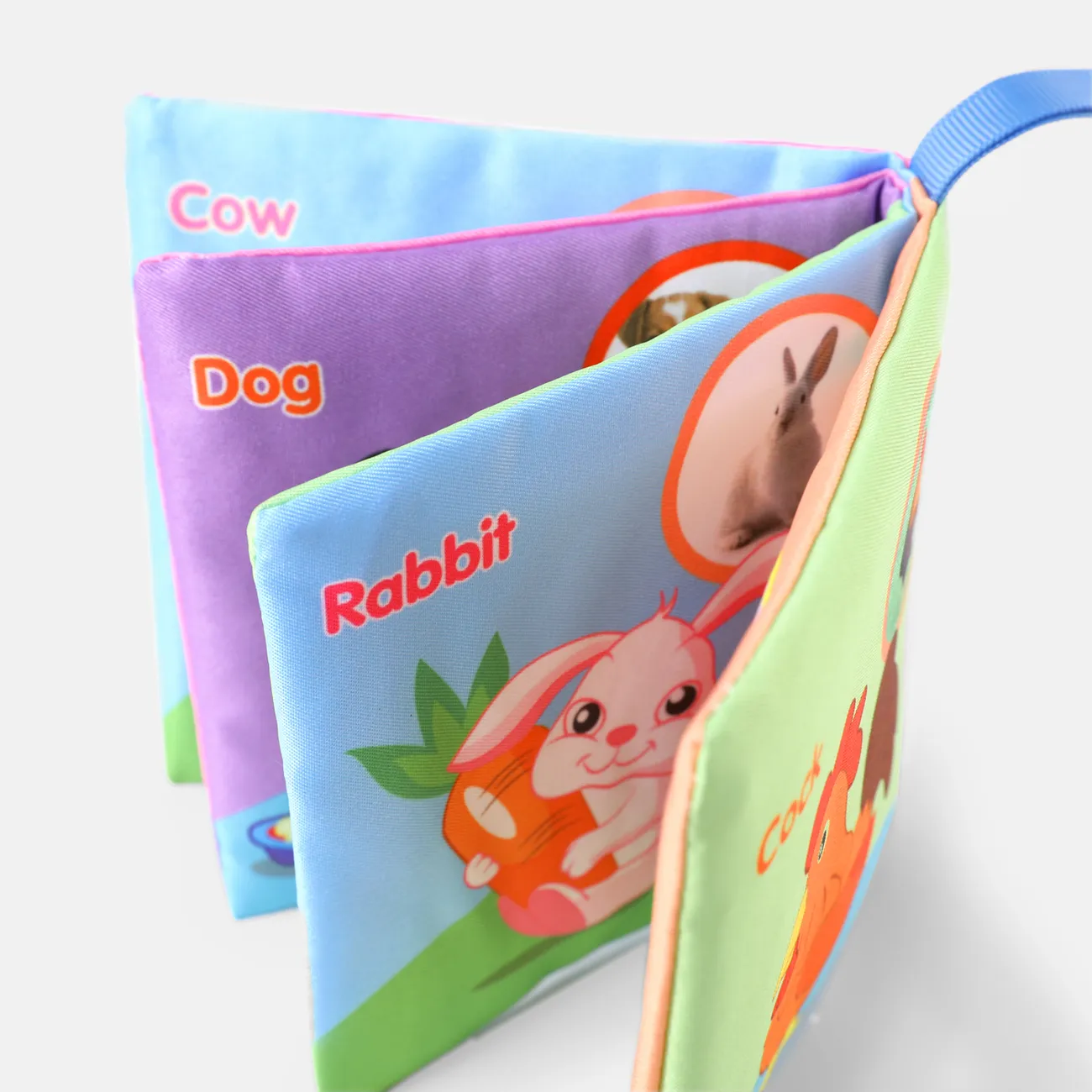 1Pc/6Pcs Baby Cloth Book Baby Early Education Cognition Farm Animal Vegetable Animals Wearing Transportation Sea World Cloth Book Pink big image 1