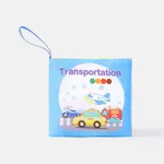 1Pc/6Pcs Baby Cloth Book Baby Early Education Cognition Farm Animal Vegetable Animals Wearing Transportation Sea World Cloth Book Light Blue