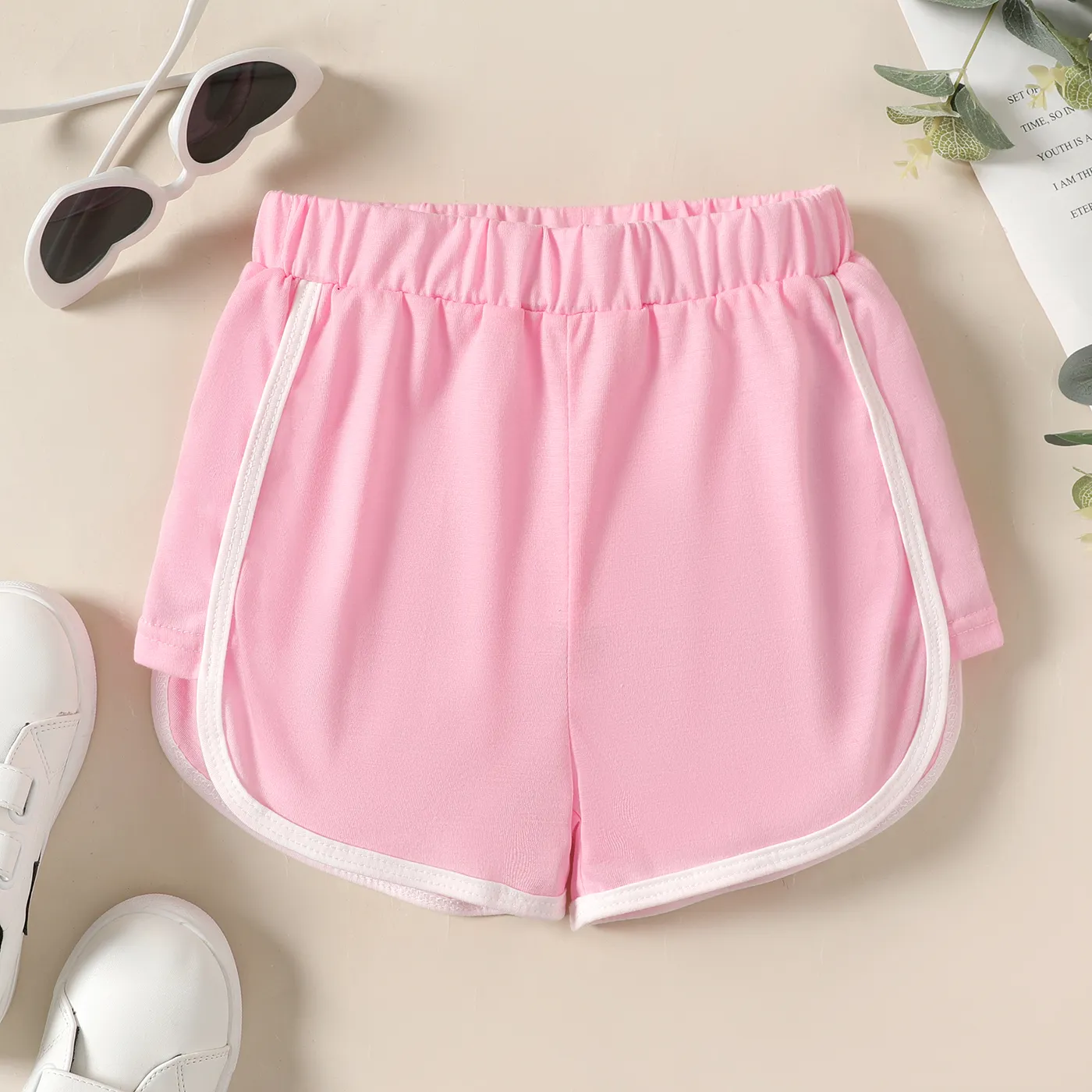 Kid Girl Colorblock Elasticized Shorts  big image 1