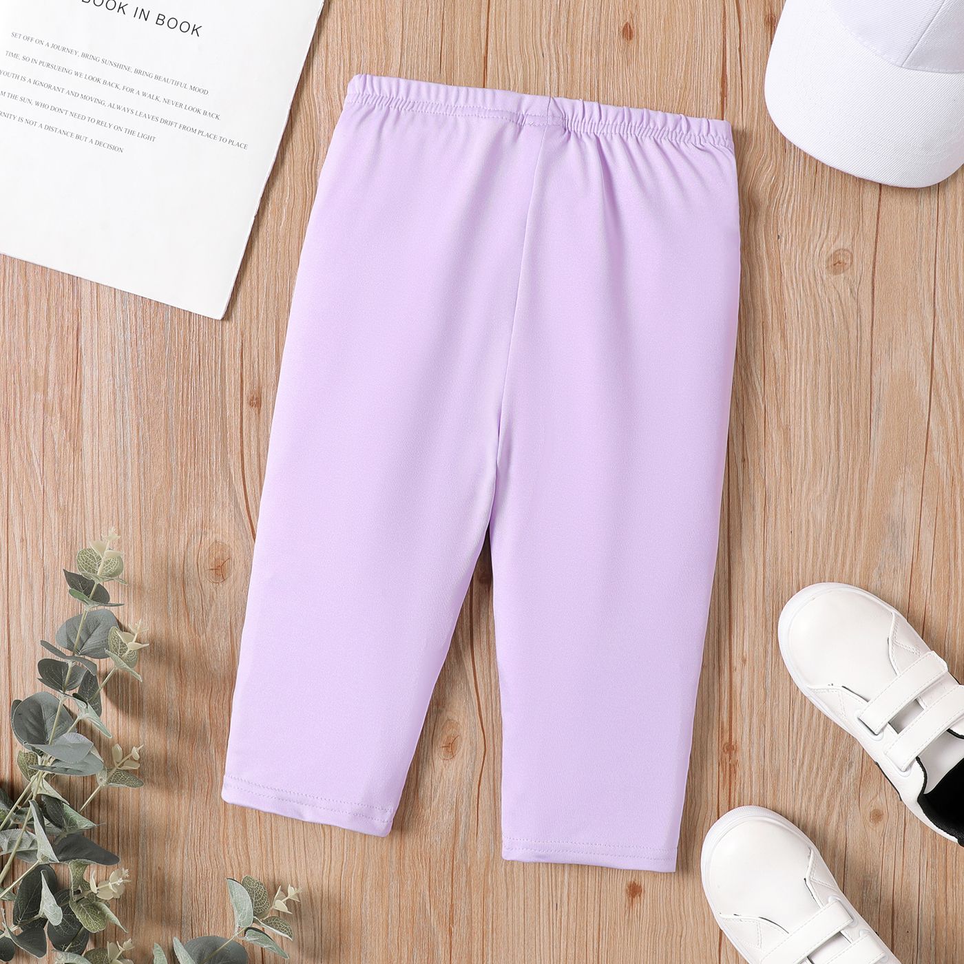 

Kid Girl Basic Solid Color Capri Leggings