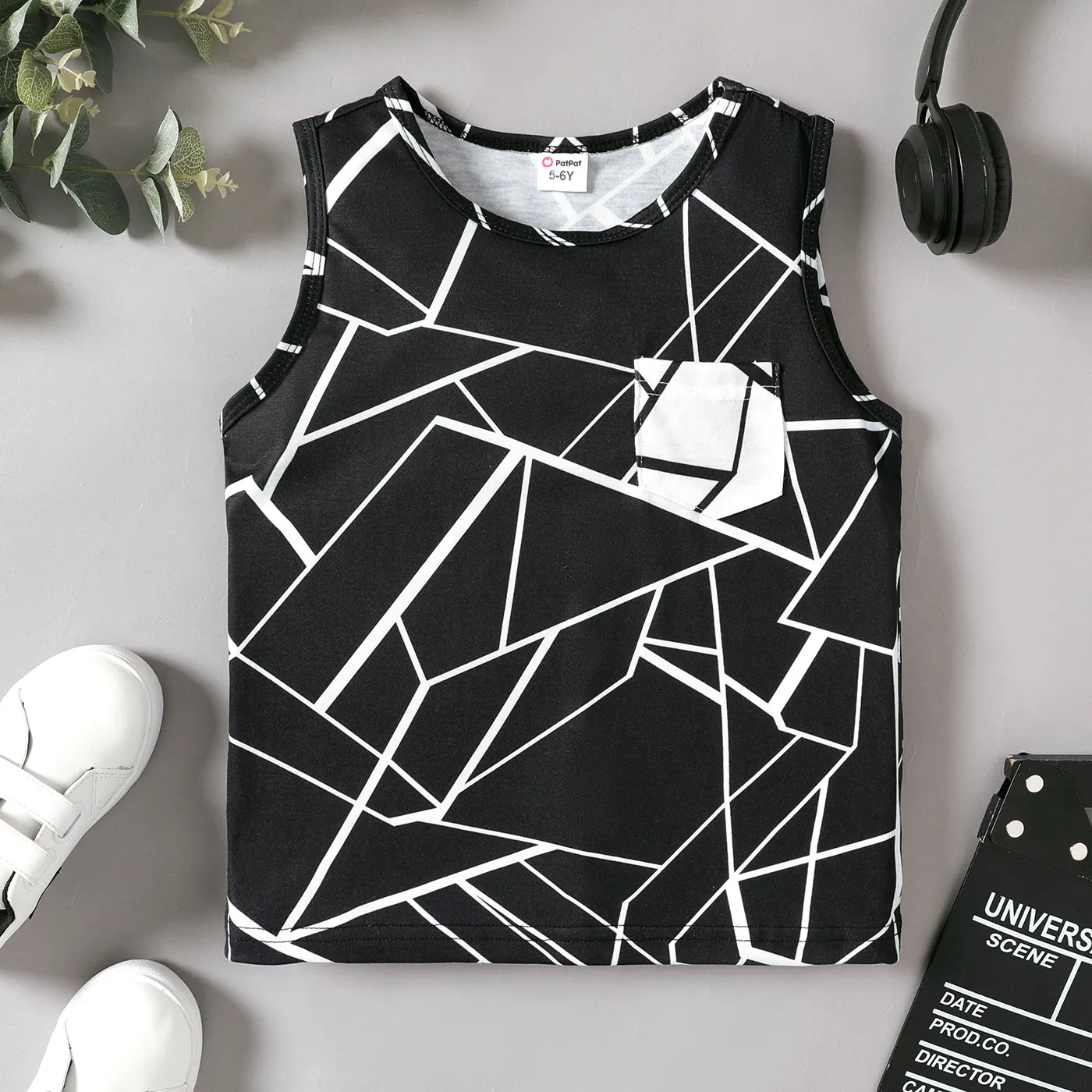Kid Boy Geo Pattern Tank Top  big image 1