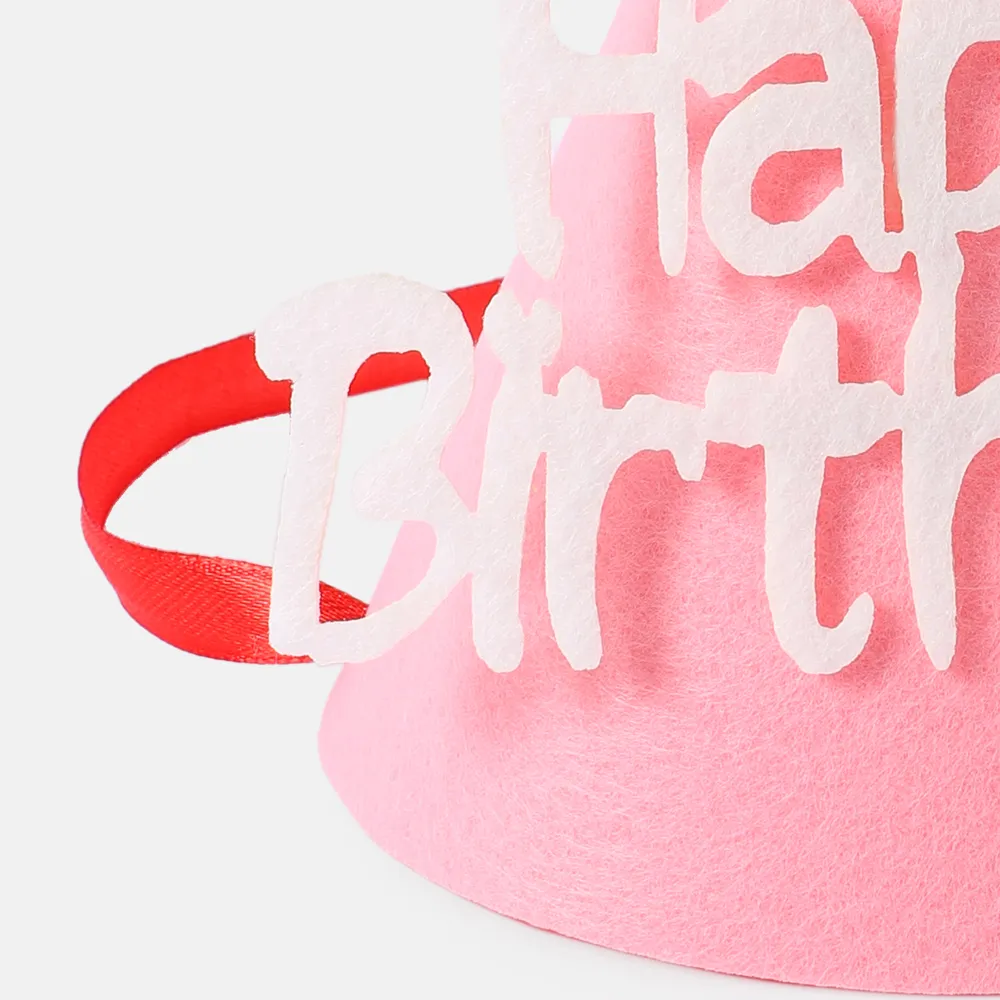 Happy Birthday Felt Hat Cone Hats Art Craft Caps Birthday Party Accessories  big image 4