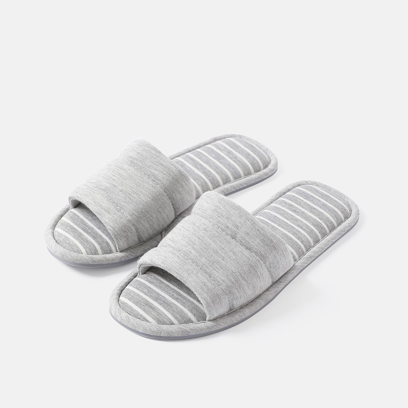 

Women's Open Toe Slide Slipper Stripe Linning Indoor House Slippers