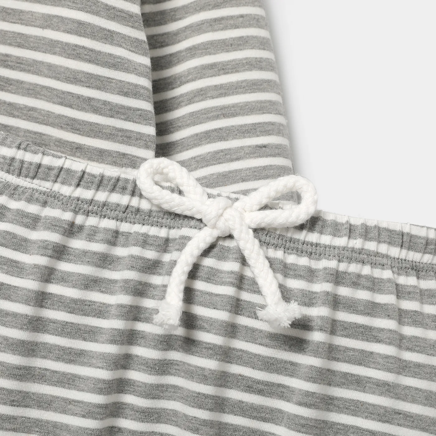 2pcs Baby/Toddler Stripe Raglan Sleeve Cotton Sweatshirt and Pants Set Flecked Grey image 4