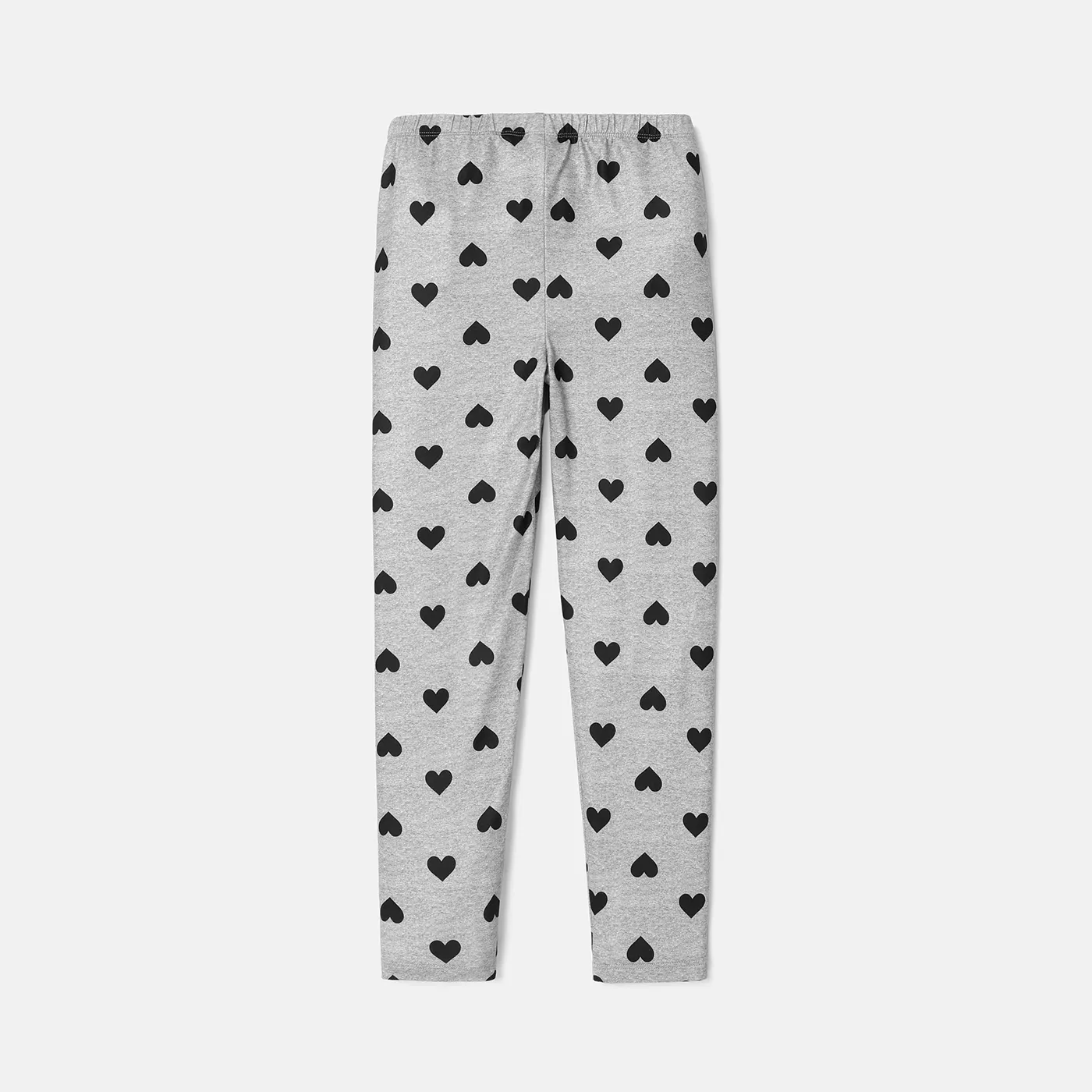 Eco-friendly RPET Fabric Toddler/Kid Girl Heart Print/Polka dots Elasticized Leggings Flecked Grey
