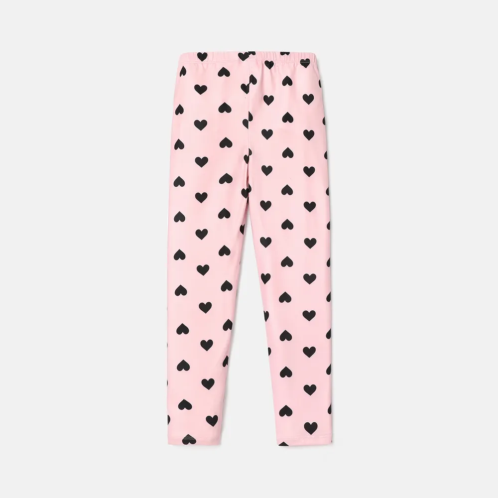 Eco-friendly RPET Fabric Toddler/Kid Girl Heart Print/Polka dots Elasticized Leggings big image 11