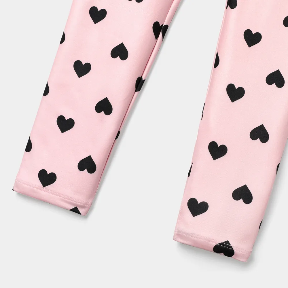 Eco-friendly RPET Fabric Toddler/Kid Girl Heart Print/Polka dots Elasticized Leggings big image 10