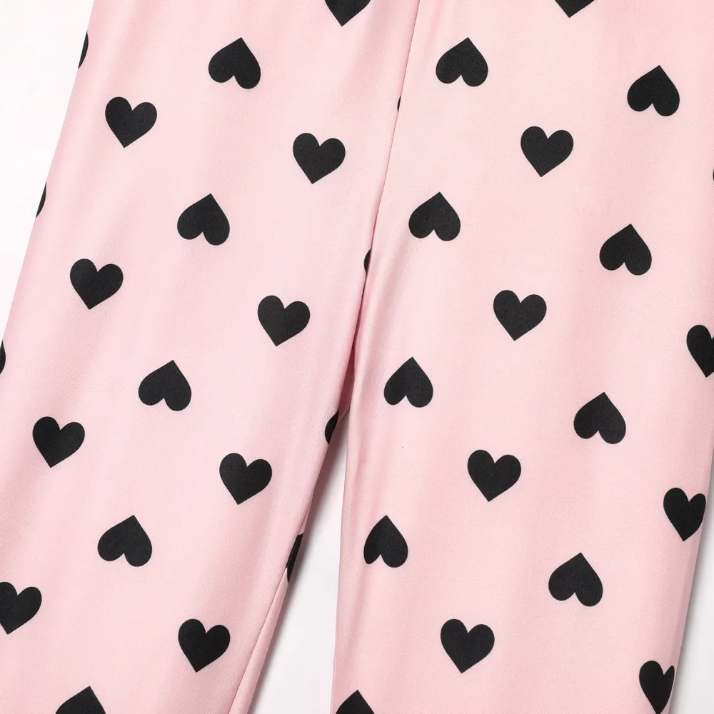 Eco-friendly RPET Fabric Toddler/Kid Girl Heart Print/Polka dots Elasticized Leggings big image 9