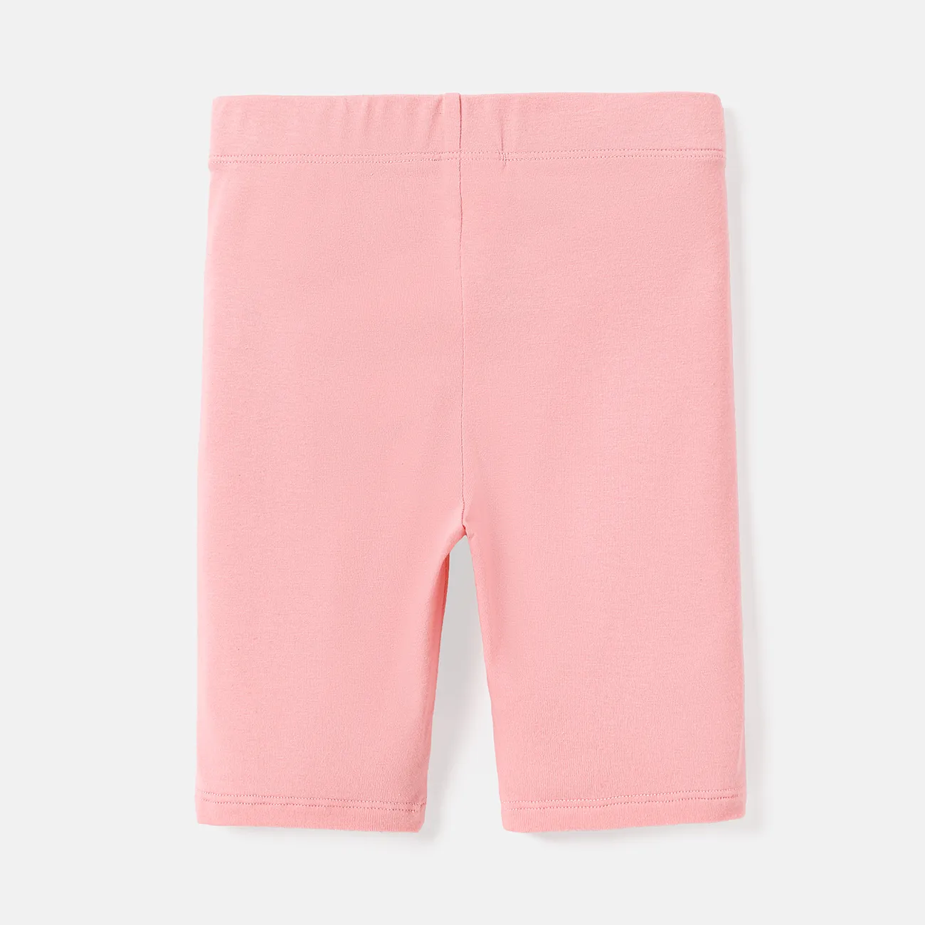shorts leggings de algodão de cor sólida para criança/criança Rosa big image 1