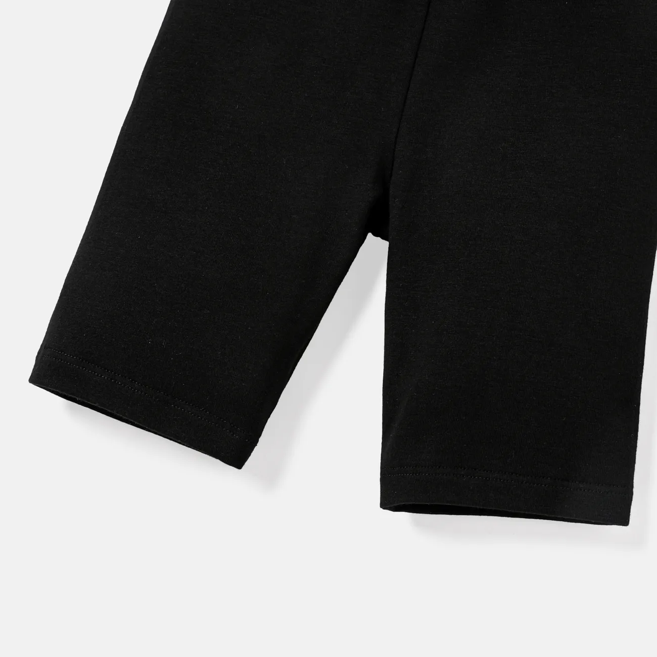 Pantalones cortos de algodón de color sólido para niña pequeña/niña Negro big image 1