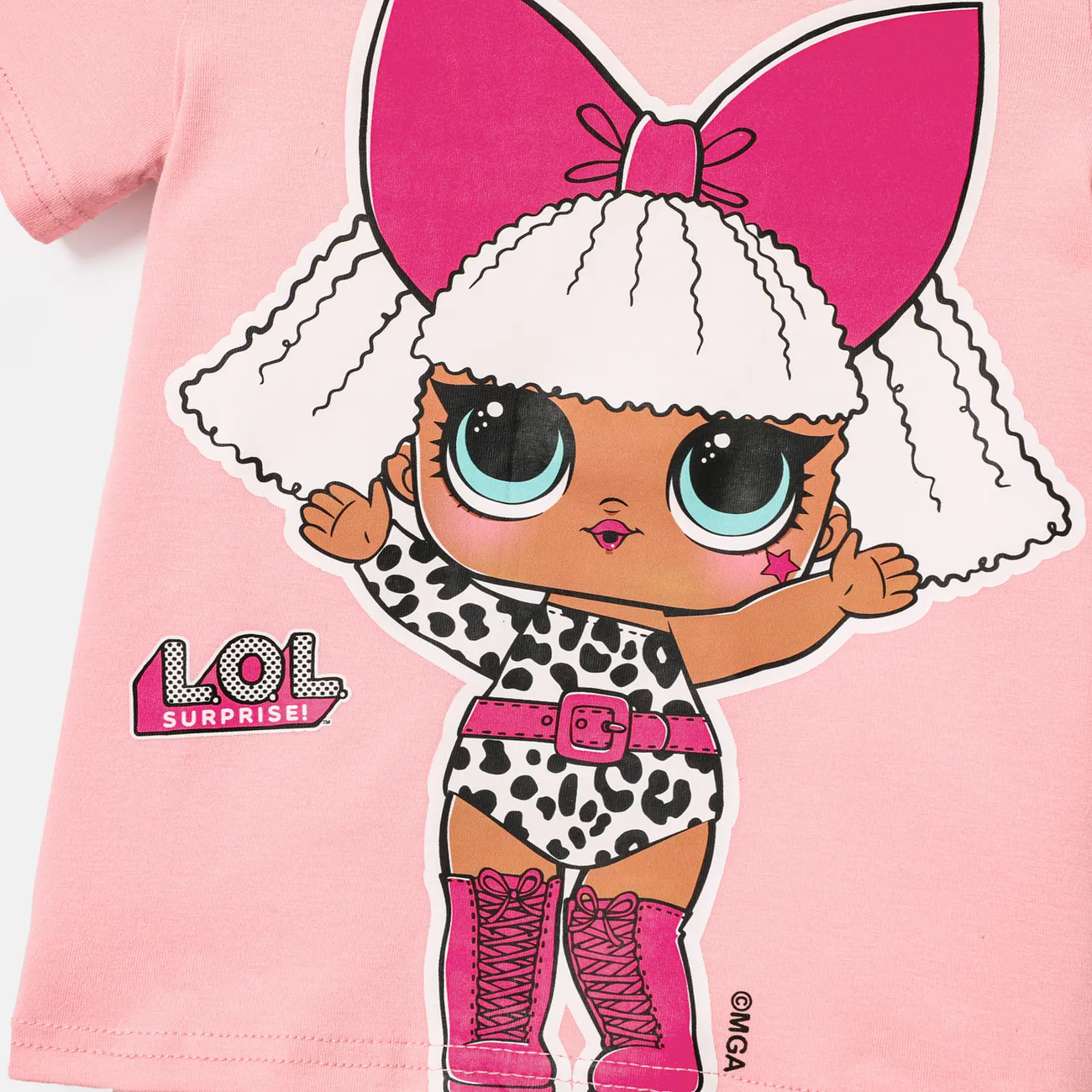L.O.L. SURPRISE！幼兒/兒童女孩角色印花短袖棉質 T 卹 粉色 big image 1