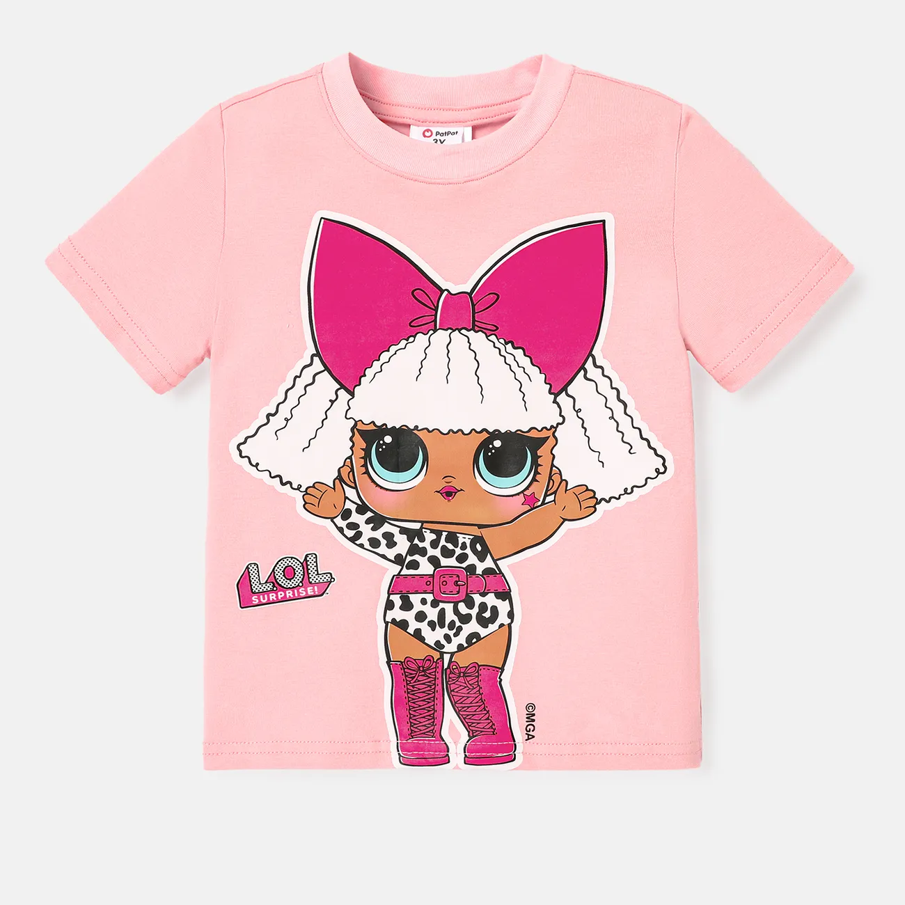 lol. surpresa! camiseta de algodão de manga curta com estampa de personagens infantis/crianças Rosa big image 1