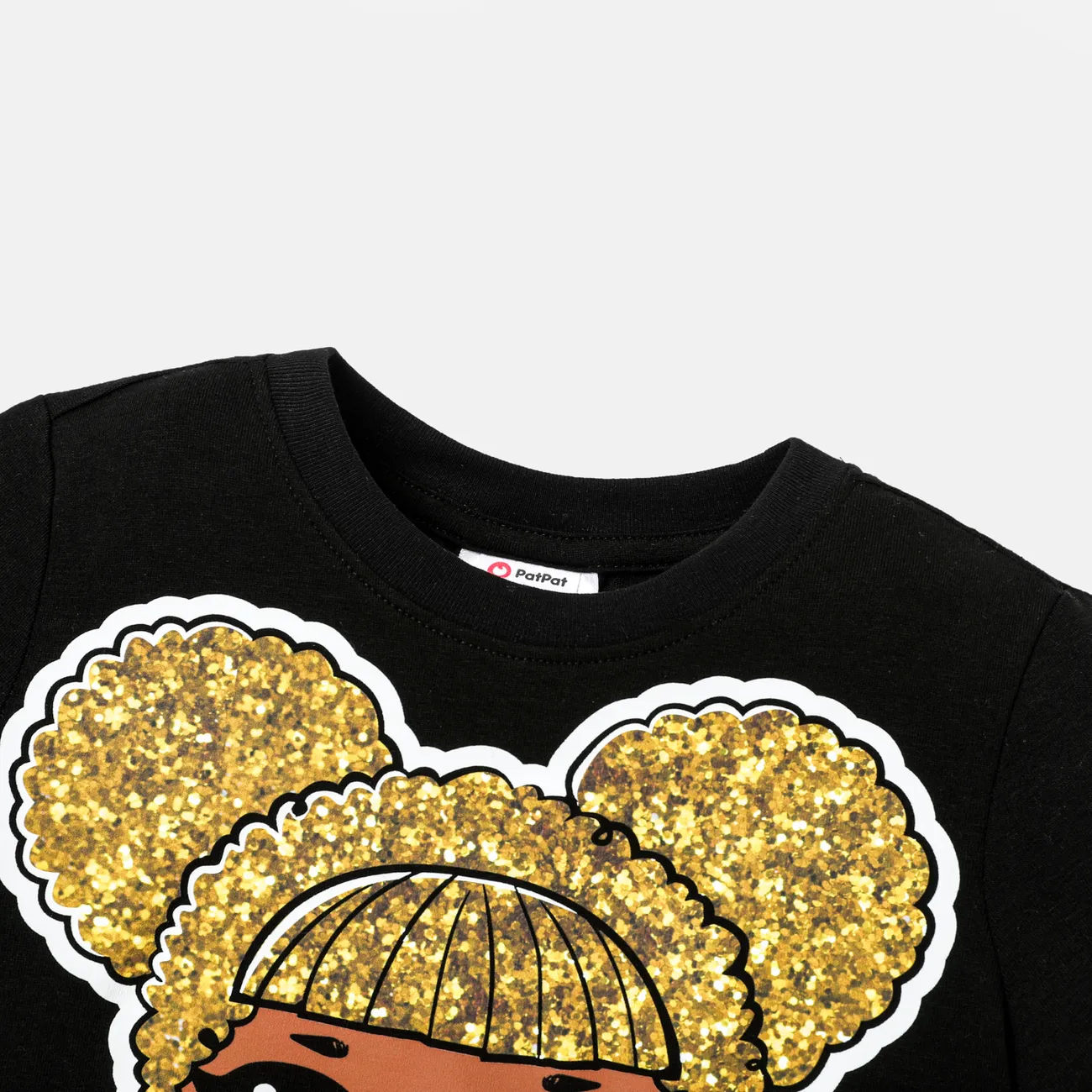 Lol. Überraschung! Kurzarm-Baumwoll-T-Shirt mit Charakterdruck für Kleinkinder/Kindermädchen schwarz big image 1