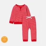 Ensemble sweat-shirt et pantalon en coton à manches raglan pour bébé/enfant en bas âge Rouge