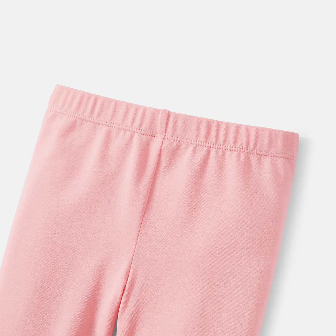 Einfarbige Leggings aus elastischer Baumwolle für Kleinkinder/Kindermädchen rosa big image 1